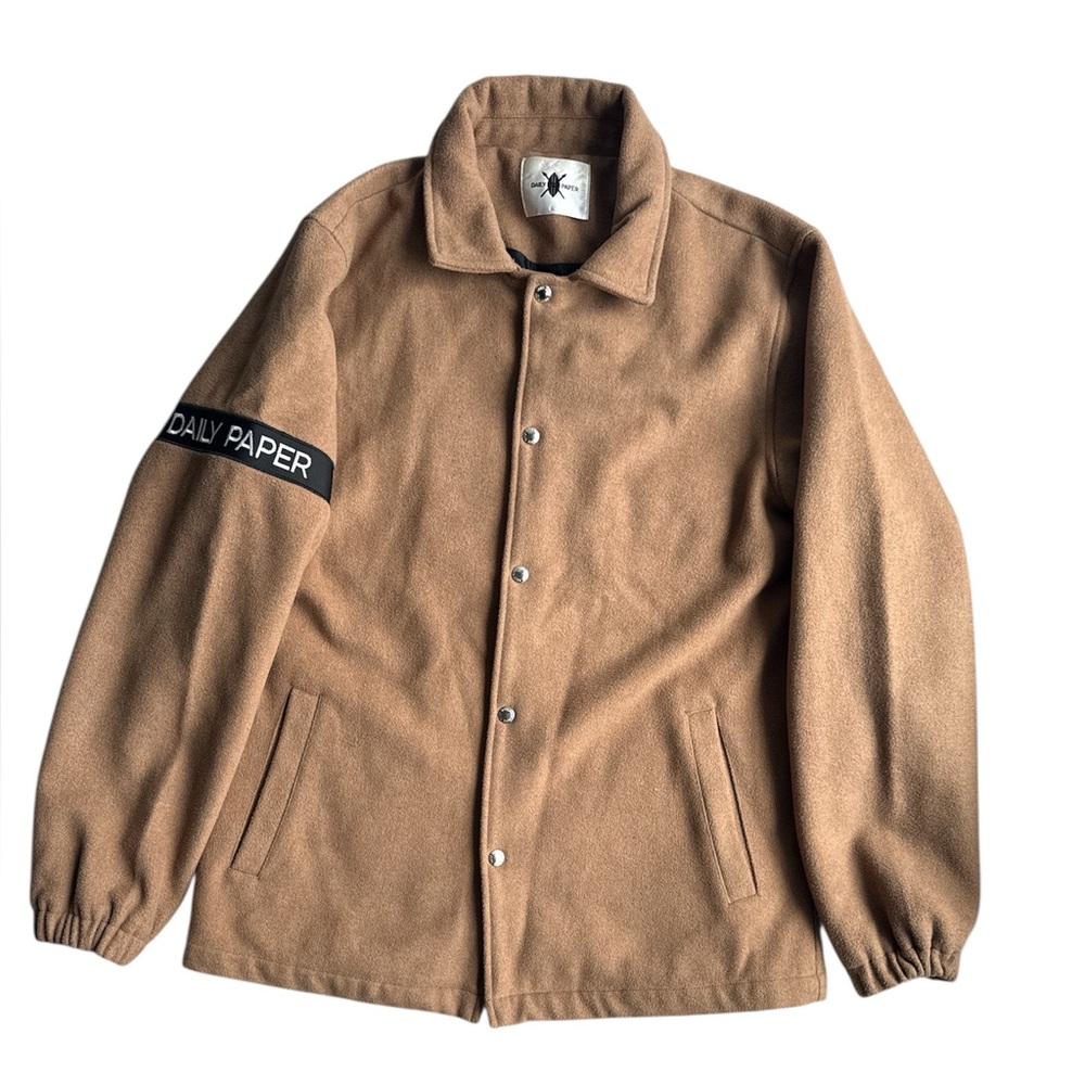 Daily Paper Men’s Wool Blend Camel Shirt Jacket GUC Snap buttons Size L